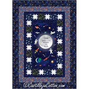 Space and Stars Quilt ePattern, 5649-2e, digital pattern, space panel twin quilt pattern, timeless treasures blast off