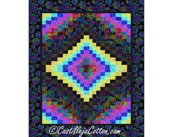 Mandala Rhinestone Quilt ePattern, 5842-3e, digital pattern, double bed bargello Quilt pattern, Timeless Treasures Fabrics Prism