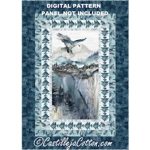 Soaring Eagle Quilt ePattern, 5668-1e, digital pattern, Eagle Panel Lap Quilt Pattern, Northcott Fabric Soar