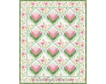 美しい花のキルトパターン、6044-1、デジタルパターン、花柄パネル