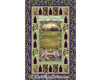 Wine Country Quilt ePattern, 5926-1e, digital pattern, Wine lap Quilt Pattern, Timeless Treasures Fabrics Wine Country