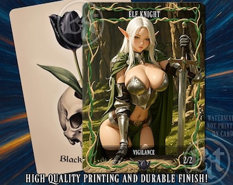 Elf Knight (2/2 Vigilance) Green White MTG Token
