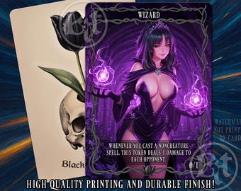 Wizard (0/1) Black MTG Token