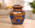 Rosewood Pet Urns for Dogs Cats - Suitable for Ash or Keepsakes, Lightning Blue Paw Personalized Urn, Handmade Pet Memories Urn Small product logo
