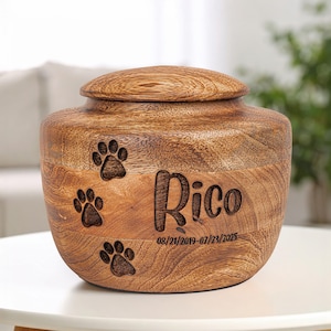 Urnas personalizadas para mascotas: 3 tamaños disponibles. Urnas de madera personalizadas para gatos, urnas de recuerdo hechas a mano para cenizas de mascotas y cremación de perros.