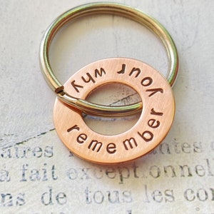 Remember Your Why Hand Stamped Washer Key Chain - Graduation Gift - Birthday Gift - Christmas Gift