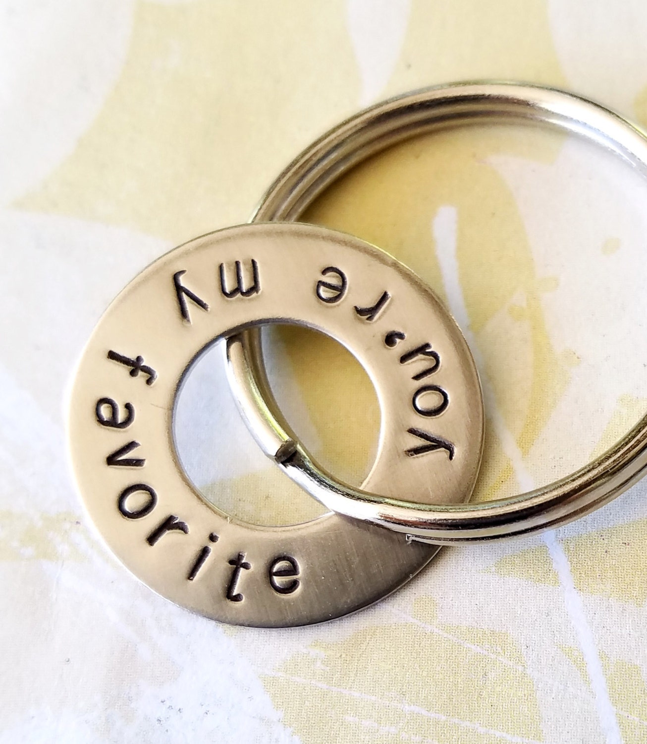 you're my favorite Gift - Hand Stamped Washer Keychain - Wedding …