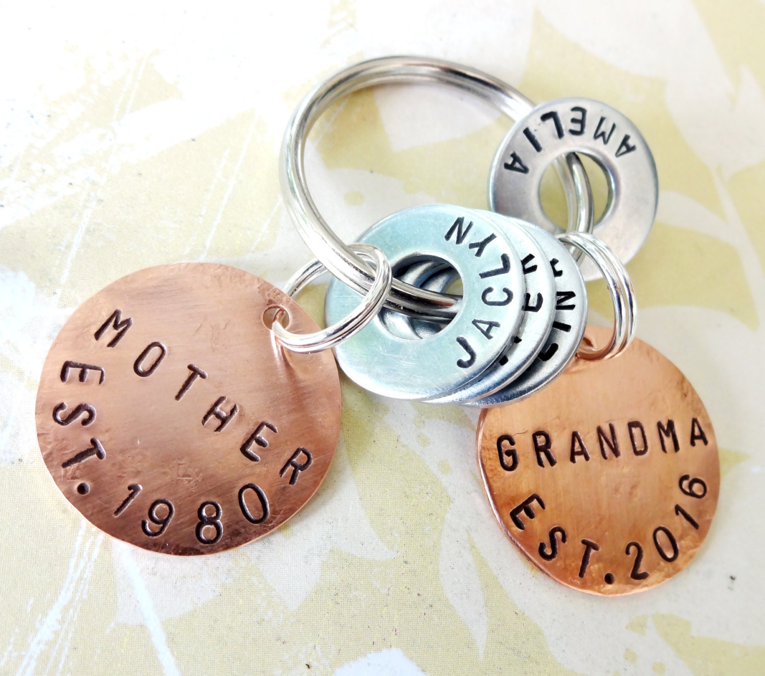 Grandma Keychain Personalized Gift Personalized Mother Etsy