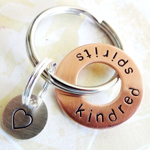KINDRED SPIRITS Gift Copper Washer Key Ring and Sterling Etsy
