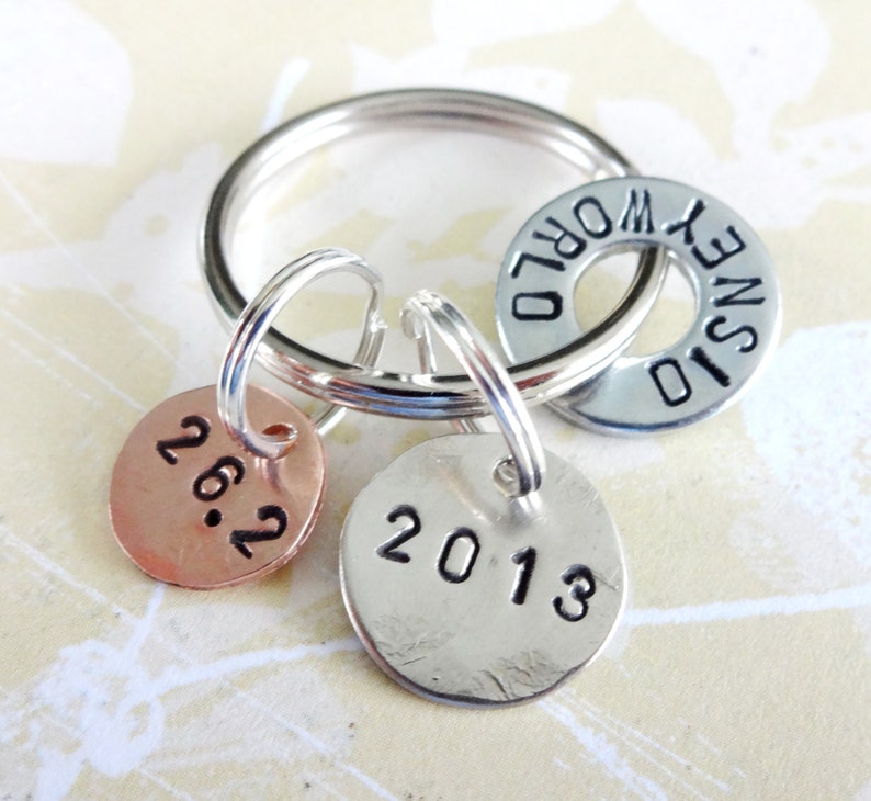 Runners Marathon Key Chain With Hardware Washer Nickel Silver Etsy