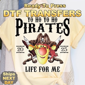 Disney Pirates Life For Me Heat Press Transfer,  Disney Family DTF Transfer, Ready to Press High Quality Direct to Film Prints
