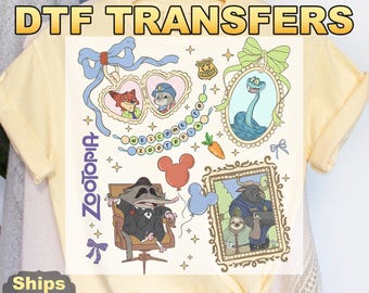 Coquette Mirror Zootopia DTF Transfers, Judy Hopps Nick Wilde Heat Press Transfers, Welcome To Zootopia Disney, Locket Zootopia Tee