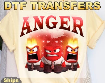 Disney Inside Out 2 Feelings Heat Press Transfer,  Pixar Inside Out 2 DTF Transfer, Ready to Press High Quality Direct to Film Prints