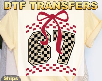 Checkered Coquette Six Seven DTF Transfers, 6 7 Funny Meme Heat Press Transfers, Viral Tik Tok, Funny Number Gen Z, Six Seven Trend Tee