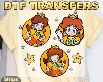 Mario Princess Daisy DTF Transfers, Mario Characters Heat Press Transfers, Super Mario, Super Mario Princess Daisy, Mario Family, Bestseller