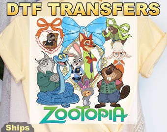 Coquette Mirror Zootopia DTF Transfers, Judy Hopps Nick Wilde Heat Press Transfers, Welcome To Zootopia Disney, Locket Zootopia Tee