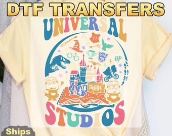 Vintage Disney Universal Studios DTF Transfers, Universal Studios Heat Press Transfers, Disney Trip, Disneyworld, Disney Family
