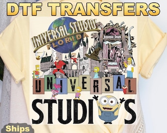 Vintage Disney Universal Studios DTF Transfers, Universal Studios Heat Press Transfers, Disney Trip, Disneyworld, Disney Family