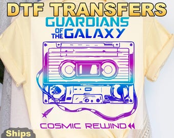The Cosmic Rewind Tour Cassette Ready to Press Transfer,  Guardians of The Galaxy Direct to Film Prints, DTF Heat Press Transfers