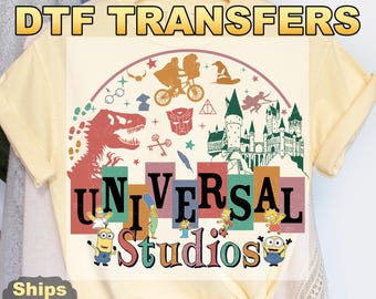 Vintage Disney Universal Studios DTF Transfers, Universal Studios Heat Press Transfers, Disney Trip, Disneyworld, Disney Family