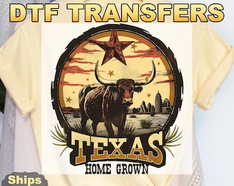 Texas Home Grown DTF Transfers, Texas Longhorn Heat Press Transfers, Texas State, Texas Cowboys, Western American, Texas State Pride Tee