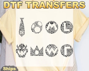 Super Mario Logo DTF Transfers, Super Mario Group Heat Press Transfers, Super Mario Family, Mario & Friends Party Matching Tee, Mario Family
