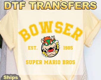 Mario Heat Press Transfer,  Super Mario DTF Transfer, Ready to Press High Quality Direct to Film Prints