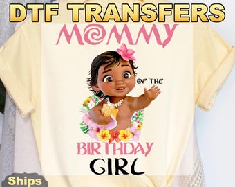 Transfert par presse à chaud Disney Moana, transfert DTF anniversaire Moana, impression directe sur film de haute qualité prête à l'emploi
