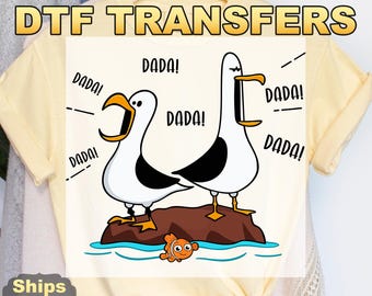 Custom Nemo Seagull DTF Transfers, Finding Nemo Heat Press Transfers, Seagull Disney, Disney Matching, Funny Custom Disney