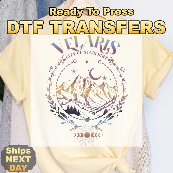 Velaris City of Starlight DTF Transfers, The Night Court Heat Press Transfers, Court Of Dreams, City Of Starlight Acotar, Bookish Girl Tee
