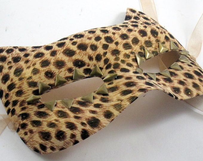 Gold Cheetah Cat Masquerade Mask Etsy