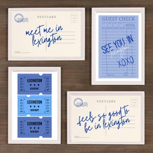University of Kentucky, Wall Art, Meet Me In Lexington Wall Art, Ticket Stub Wall Art, Retro Postcard Wall Art, Dorm Wall Decor, Kentucky