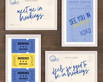SDSU Dorm Decor, Brookings Ticket Stub, Postcard Art (Digital Download)