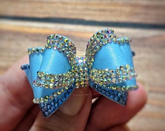 Dog show bow Triple, pet hair bow, yorkie biewer shih tzu maltese show bow