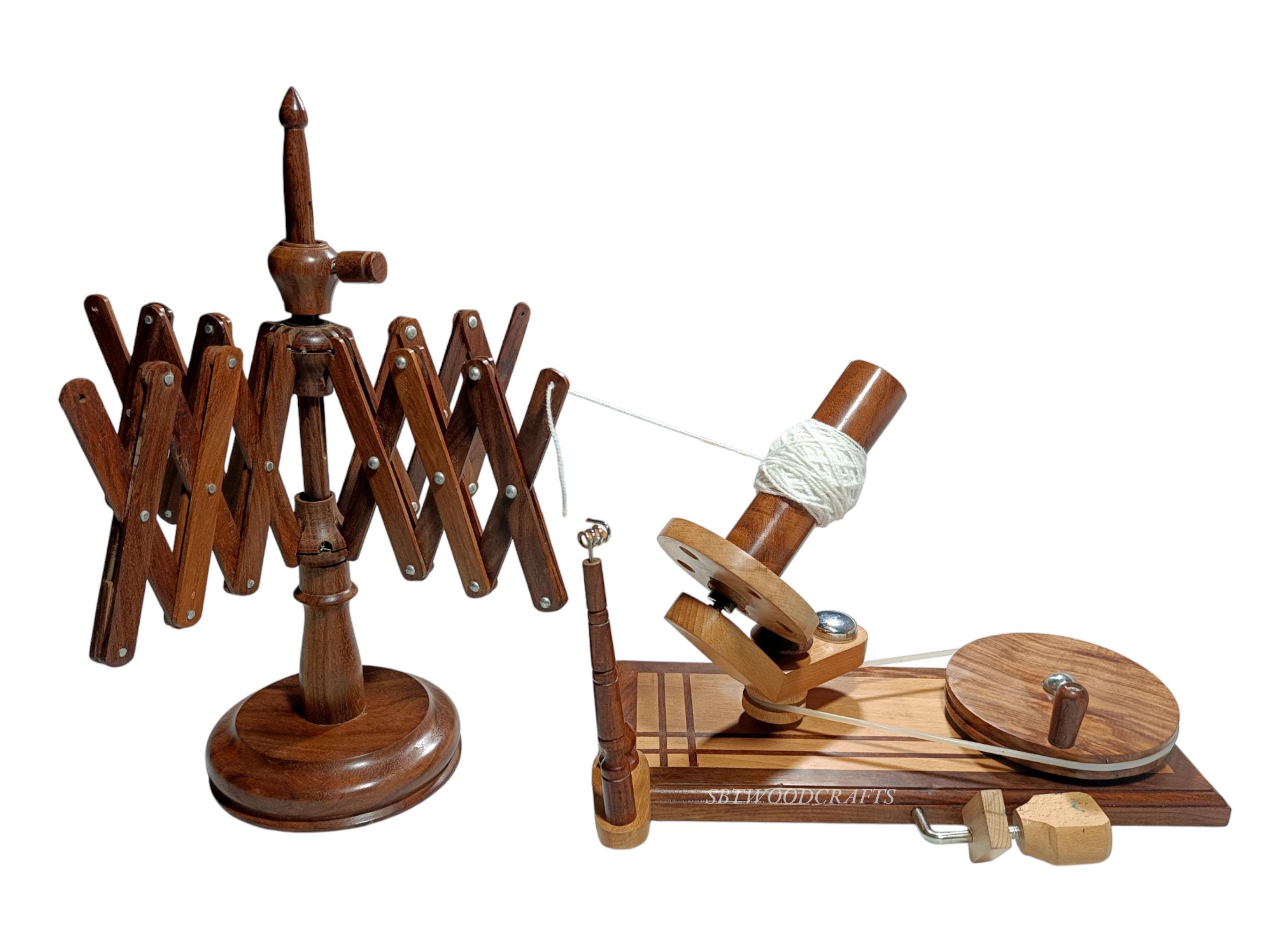 Handcrafted Wooden Yarn Swift & Ball Winder Set: Knitting Crochet