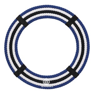 Specchio in corda nautica – Decorazione da parete costiera / Specchio rotondo in corda per bagno, camera da letto o ingresso / Specchio in stile marino blu, bianco e nero SBT