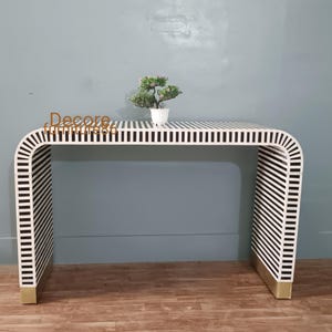 Indian New Handmade bone inlay console table, bone inlay table, bone inlay furniture, bone inlay living room console table,
