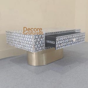 Indian New Handmade mother of pearl inlay 1 Drawer centar table, mop inlay coffee table, mop inlay living room table, bone inlay furniture,