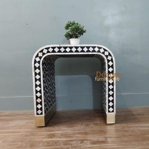 New Handmade mother of pearl inlay Side table, mop inlay table, mop inlay furniture, mop inlay living room table, luxury furniture table,