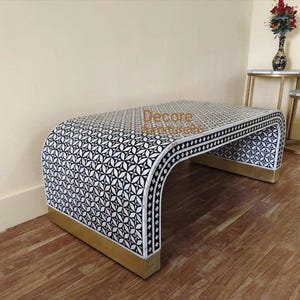 Indian Handmade mother of pearl inlay coffee table, Mop inlay table, bone inlay furniture, Mop inlay living room coffee table,