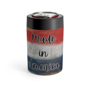 Patriotic Can Holder, Fun Summer Drinkware, Unique BBQ Accessory, America Style Can Cooler, Fourth of July Gift