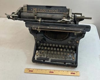 Antike Underwood Standard Schreibmaschine No3 Breitwagen