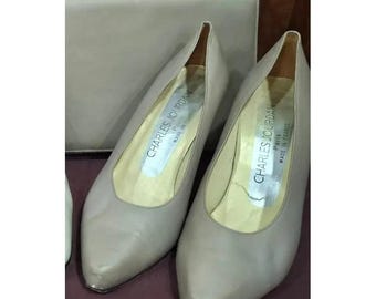 Vintage Charles Jourdan Taupe Womens Heels & Clutch Purse