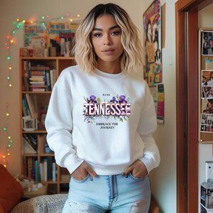 Cozy Tennessee College Student Gift Fall Dorm Mom Daughter Softstyle Crewneck Sweatshirt, Unisex Midweight Fleece Sweatshirt, Tennessee