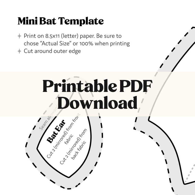 Printable Mini Baseball Bat Pattern Mini Bat Sewing Template - Etsy
