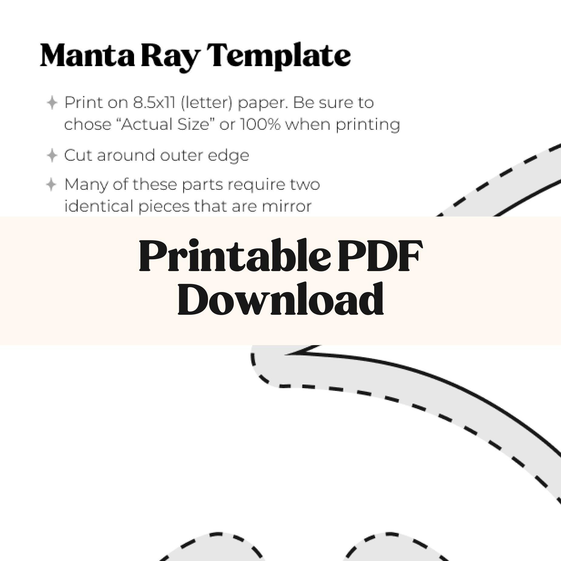 Manta Ray Sewing Template - Etsy