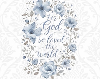 João 3:16 PNG, Porque Deus amou o mundo de tal maneira, Versículo Bíblico Cristão (Download Digital)