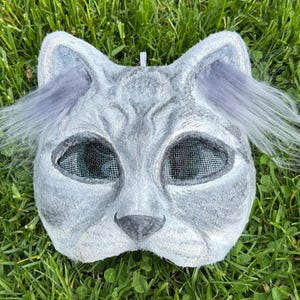 Grijs Therian-/kattenmasker
