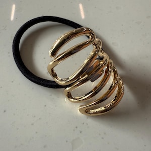 Gold Ponytail Cuff: Minimalist Metal Hair Tie