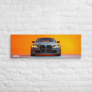 Toile BMW M3 G80 Nardo Grey / Arte murale voiture sportive / Poster déco moderne